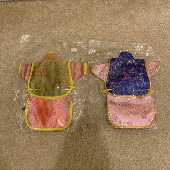 Chinese Asian Long Dress Cheongsam Qipao Lot of 2 Wine Drink Bottle Cover Hat - Picture 2 of 16